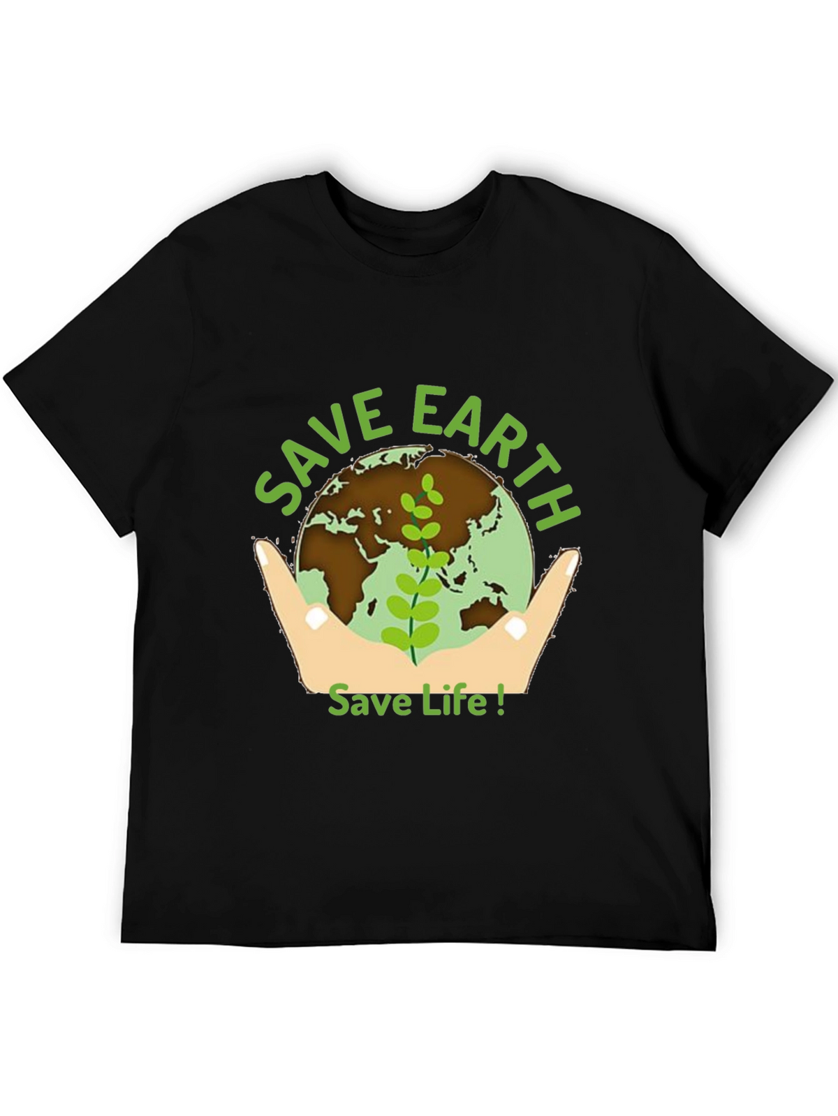 Save Earth Graphic Tee - Black