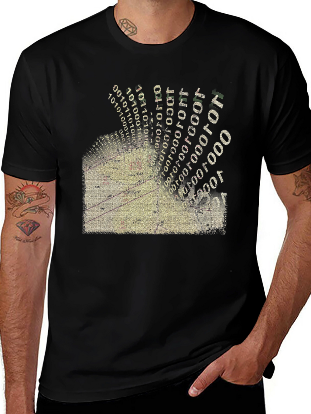 Digital Gridlock T-Shirt - Modern Data Design