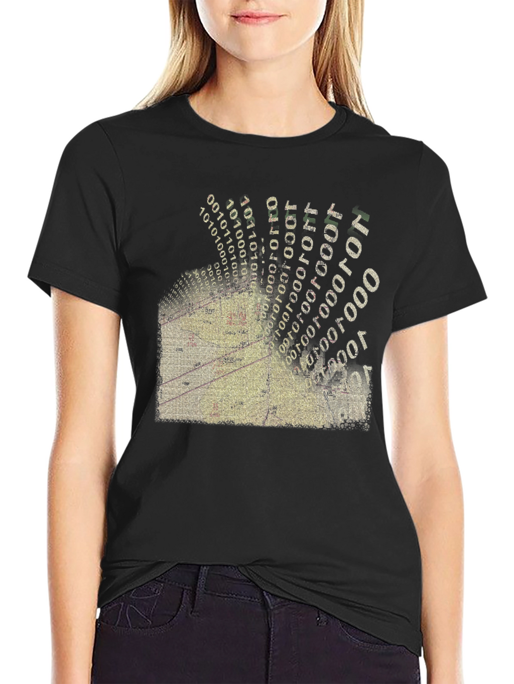 Digital Gridlock T-Shirt - Modern Data Design