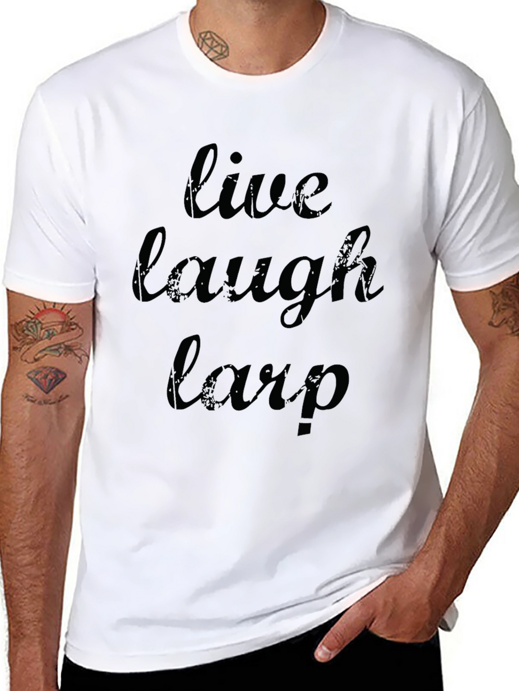 Live Laugh Larp Black Graphic T-Shirt