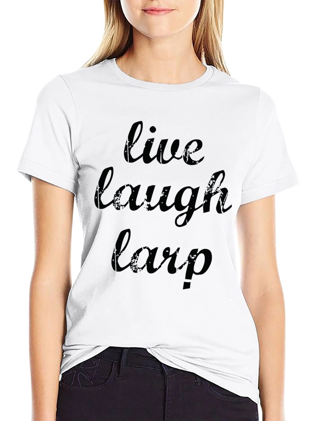 Live Laugh Larp Black Graphic T-Shirt