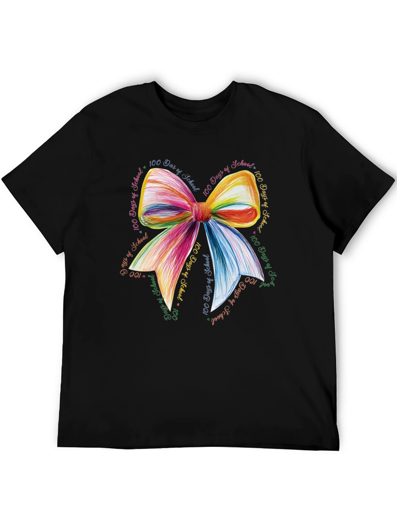 100 Days of School Rainbow Bow T-Shirt