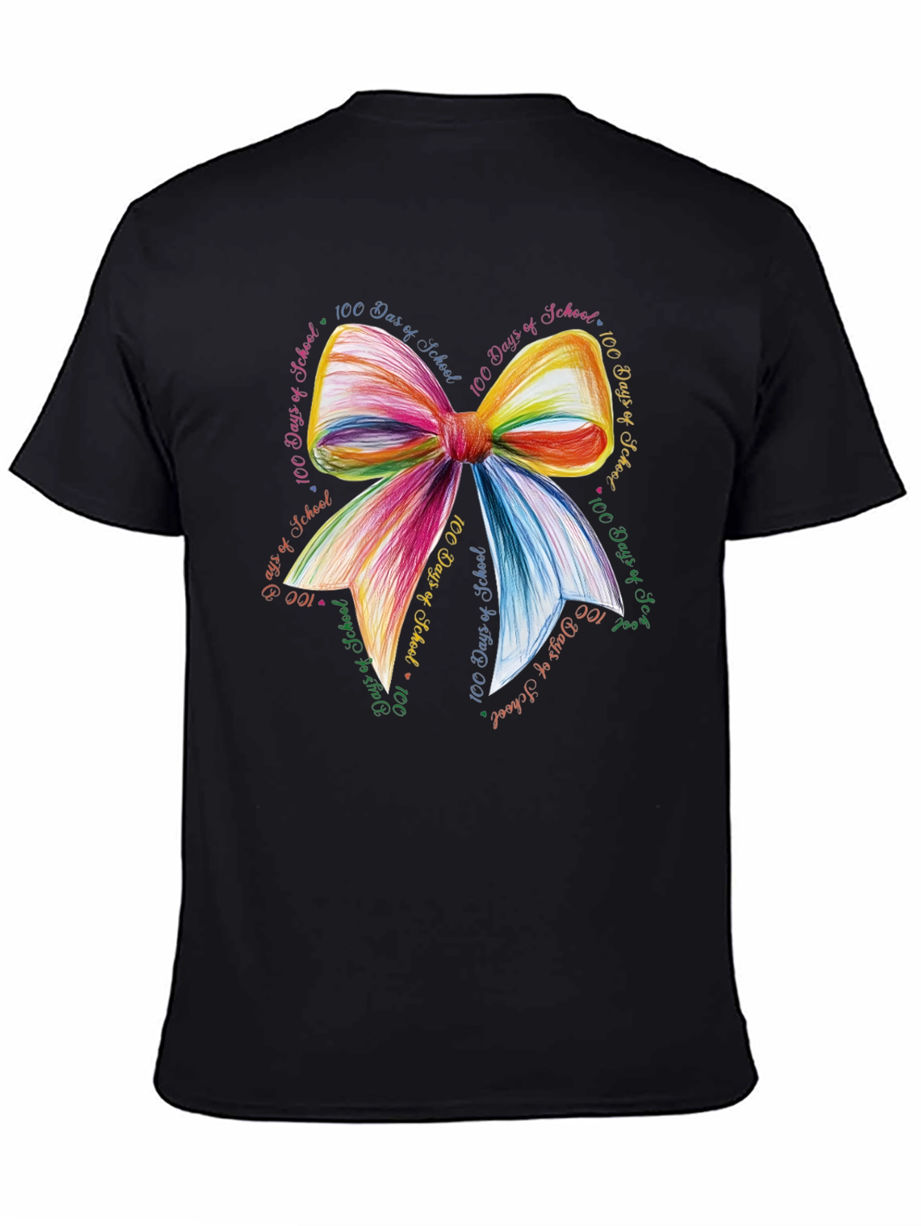 100 Days of School Rainbow Bow T-Shirt