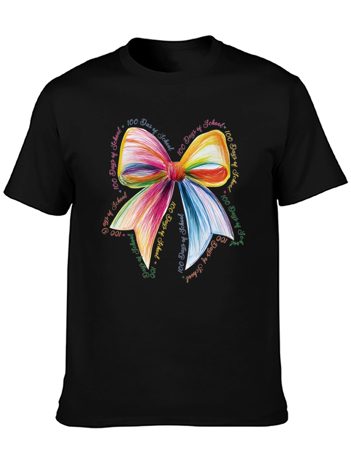 100 Days of School Rainbow Bow T-Shirt