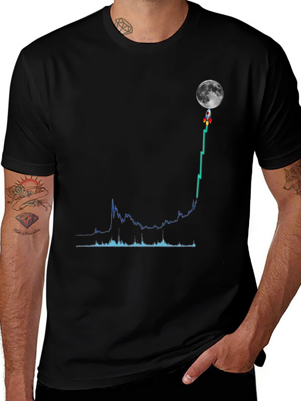 To the Moon Graphic Tee - Crypto Trading T-Shirt