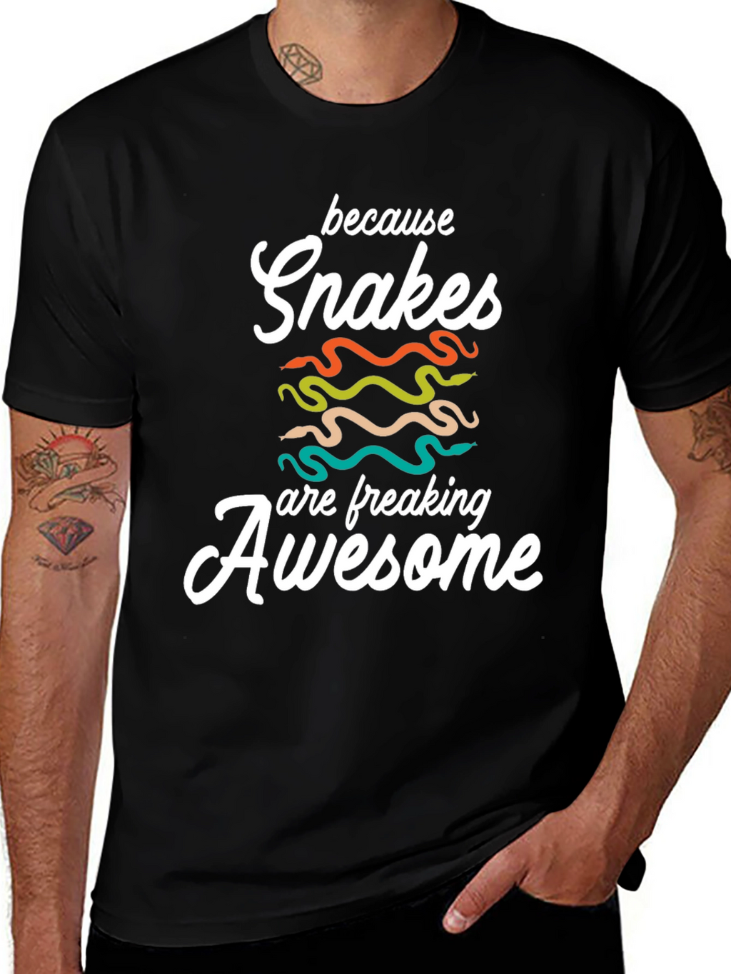 Snakes are Awesome T-Shirt - Unisex Black Tee