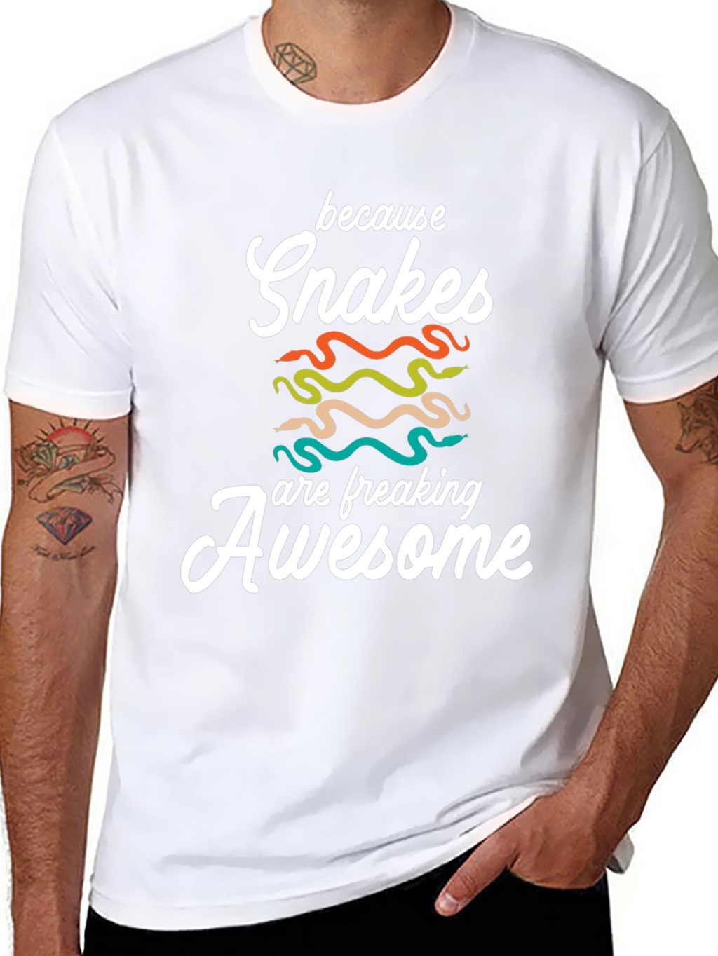 Snakes are Awesome T-Shirt - Unisex Black Tee