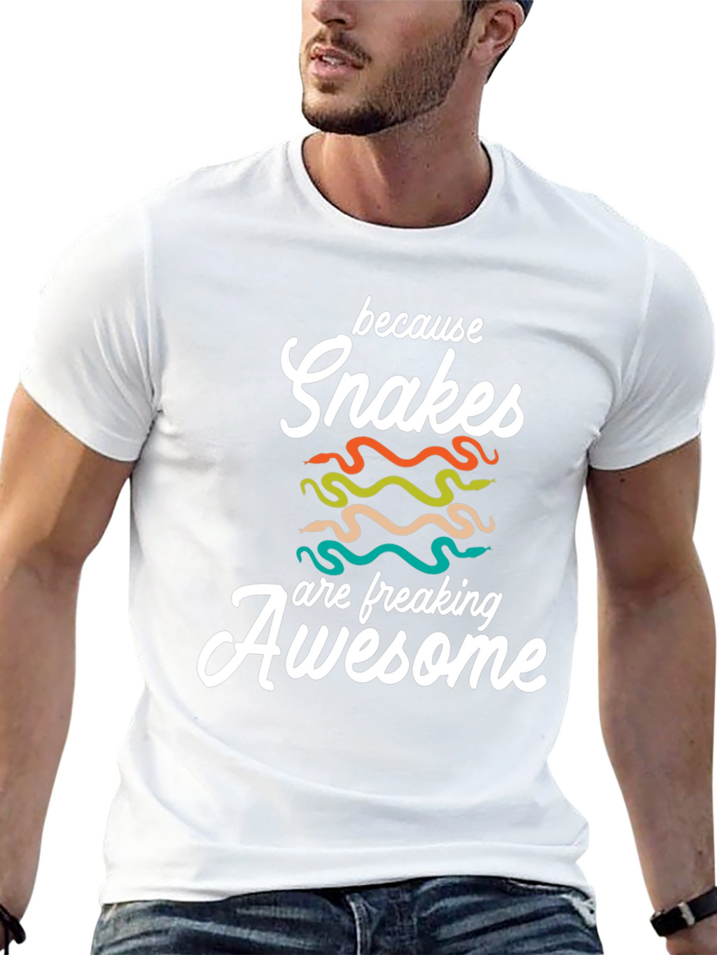 Snakes are Awesome T-Shirt - Unisex Black Tee