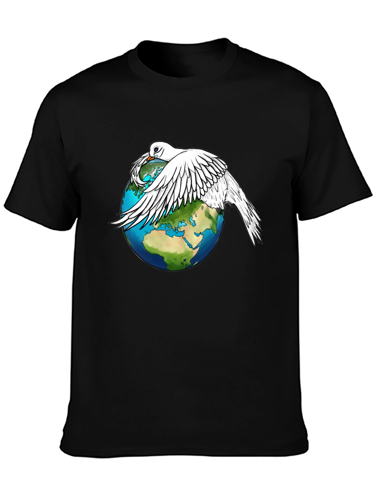 Peace Dove on Earth Graphic Tee - Black