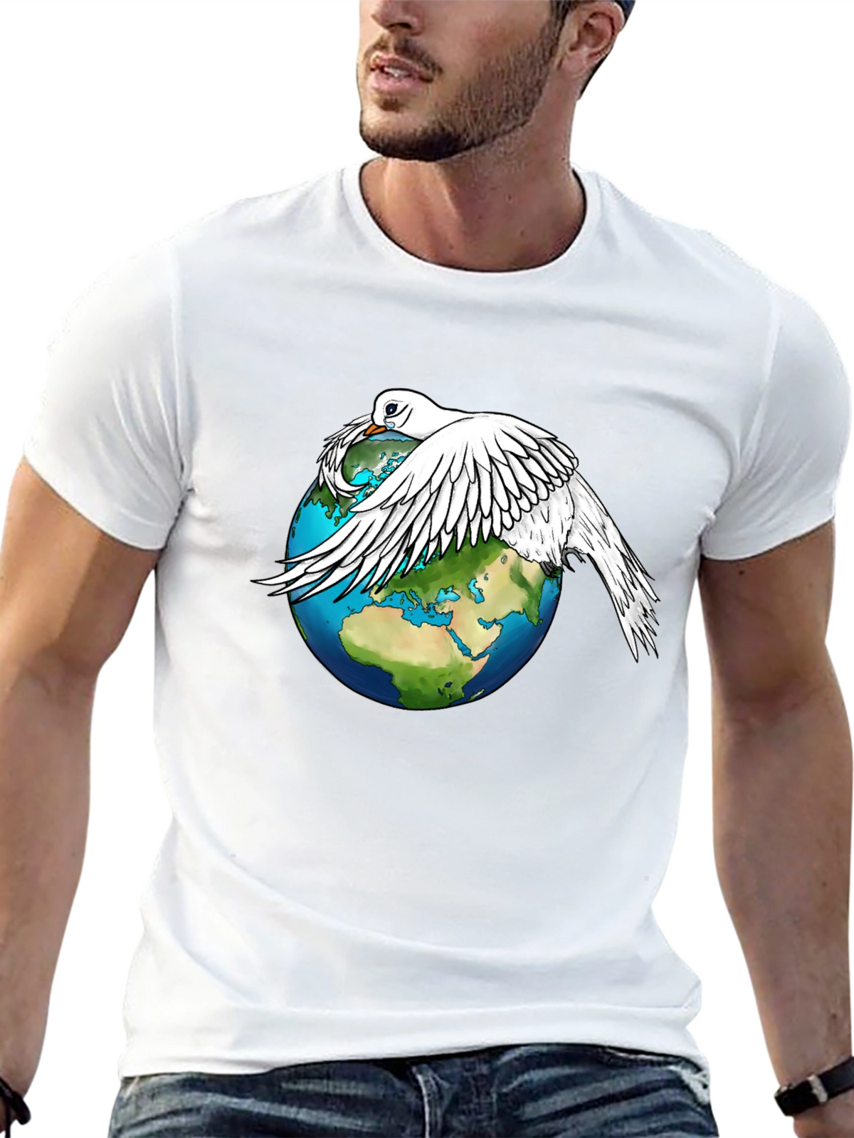 Peace Dove on Earth Graphic Tee - Black