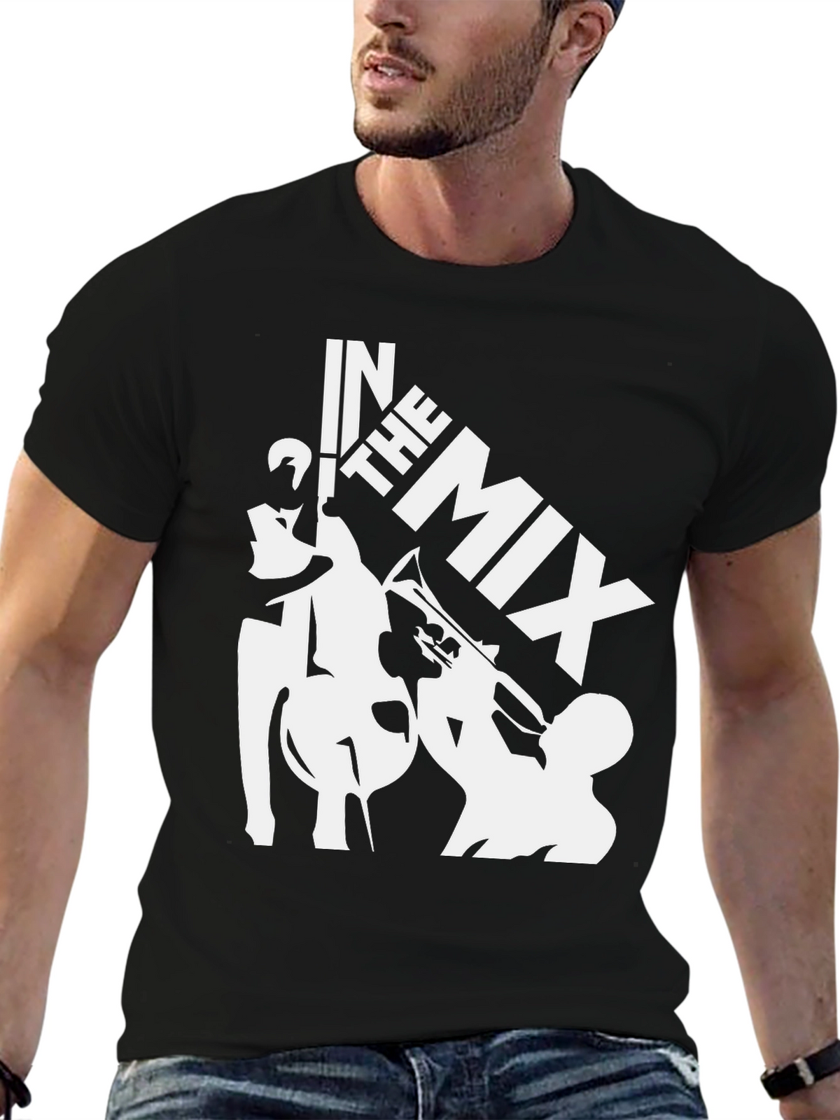 In The Mix Black Graphic T-Shirt