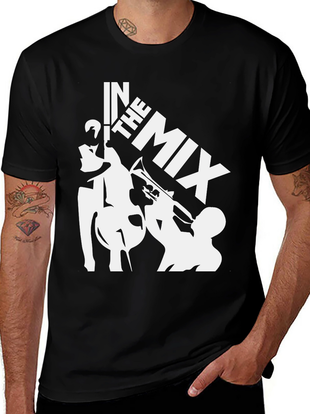 In The Mix Black Graphic T-Shirt