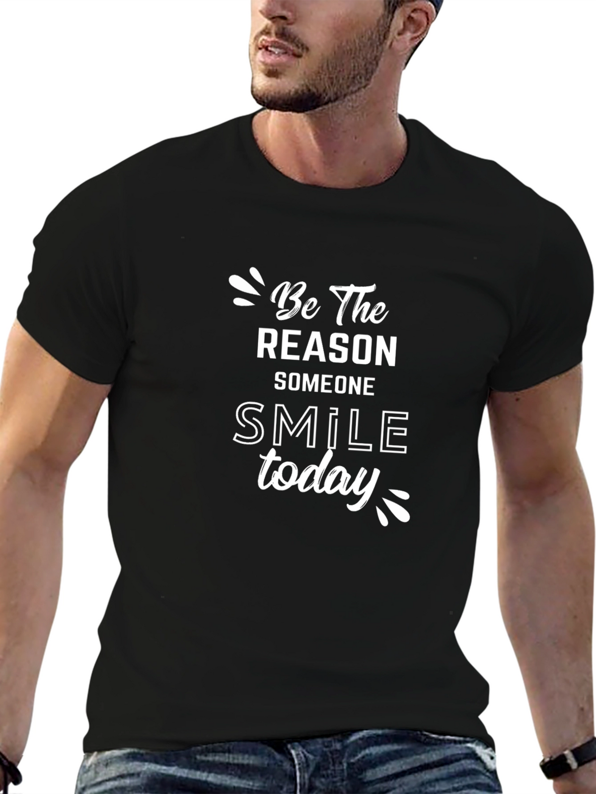 Be the Reason Smile Today Graphic Tee - Black