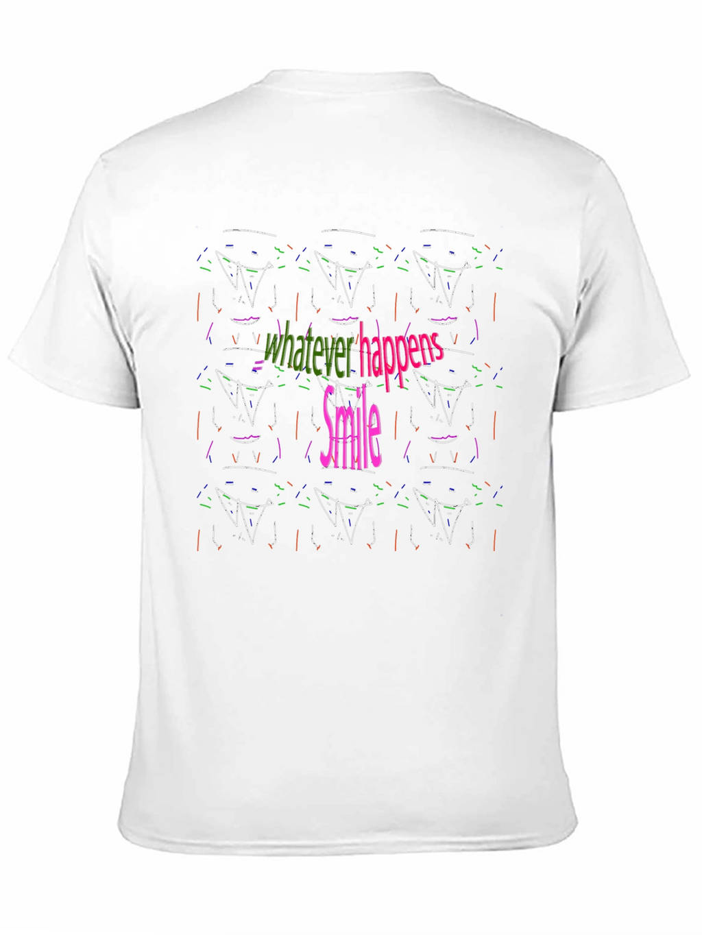 Abstract Smile Graphic Black Tee