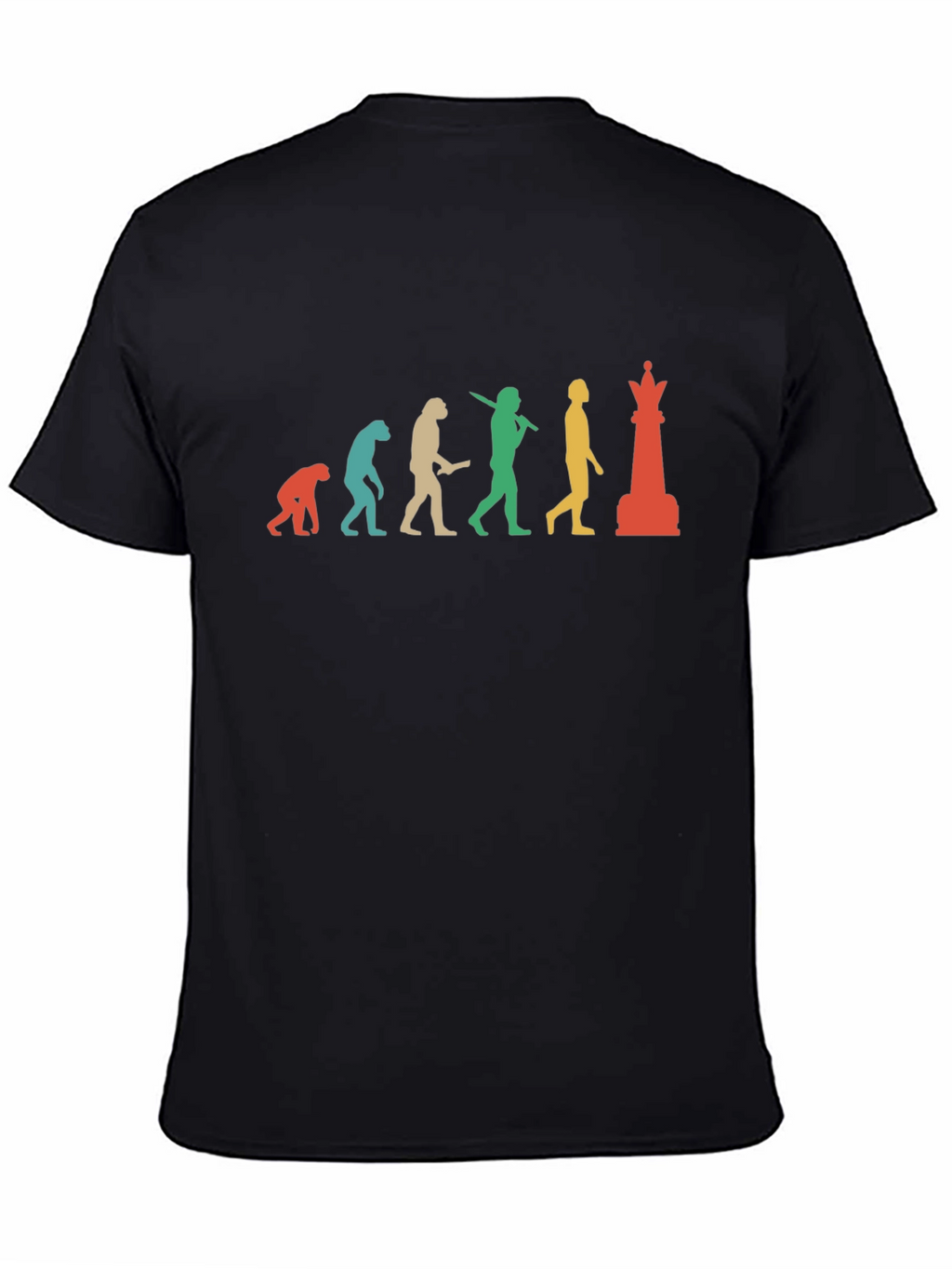 Chess Evolution Graphic Tee - Black Cotton T-Shirt