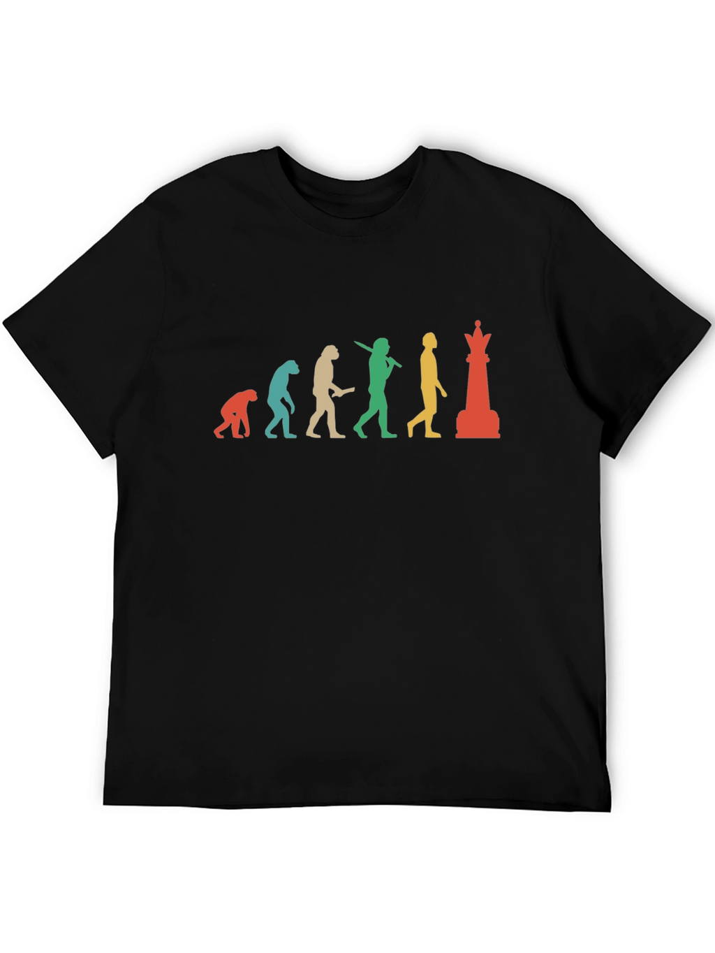 Chess Evolution Graphic Tee - Black Cotton T-Shirt