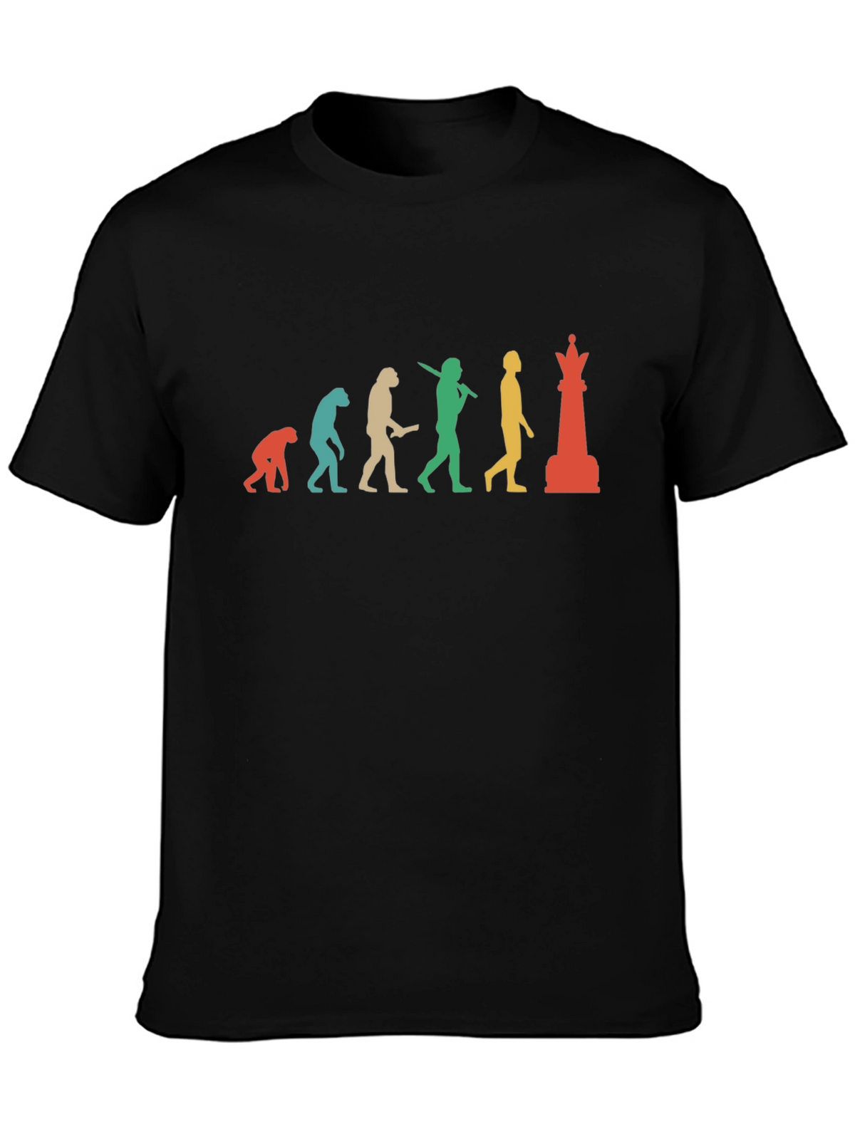 Chess Evolution Graphic Tee - Black Cotton T-Shirt