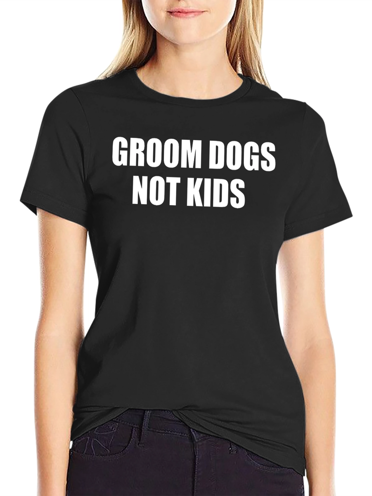 Groom Dogs Not Kids Black T-Shirt