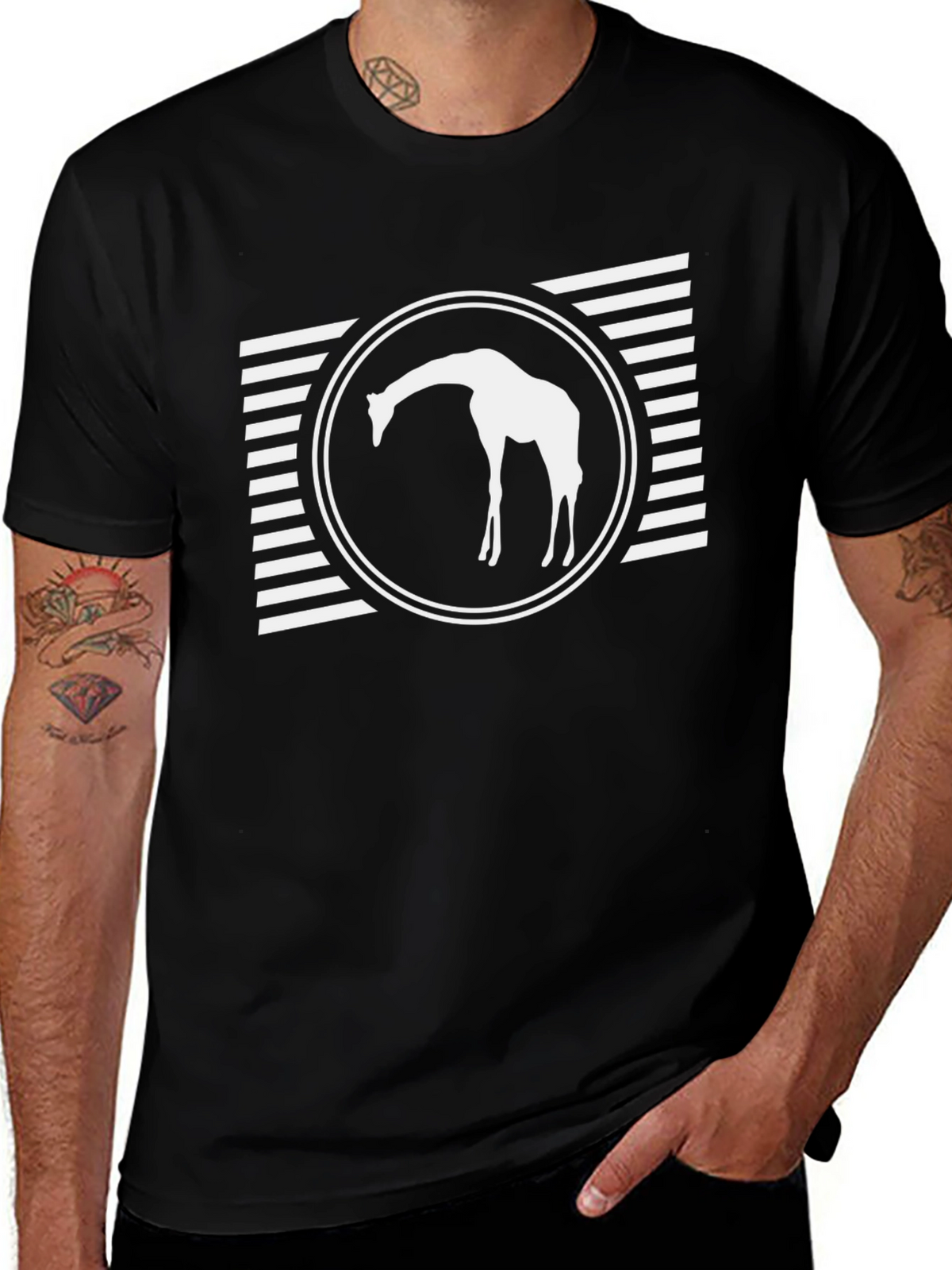 Giraffe Graphic Tee - Black Casual Shirt