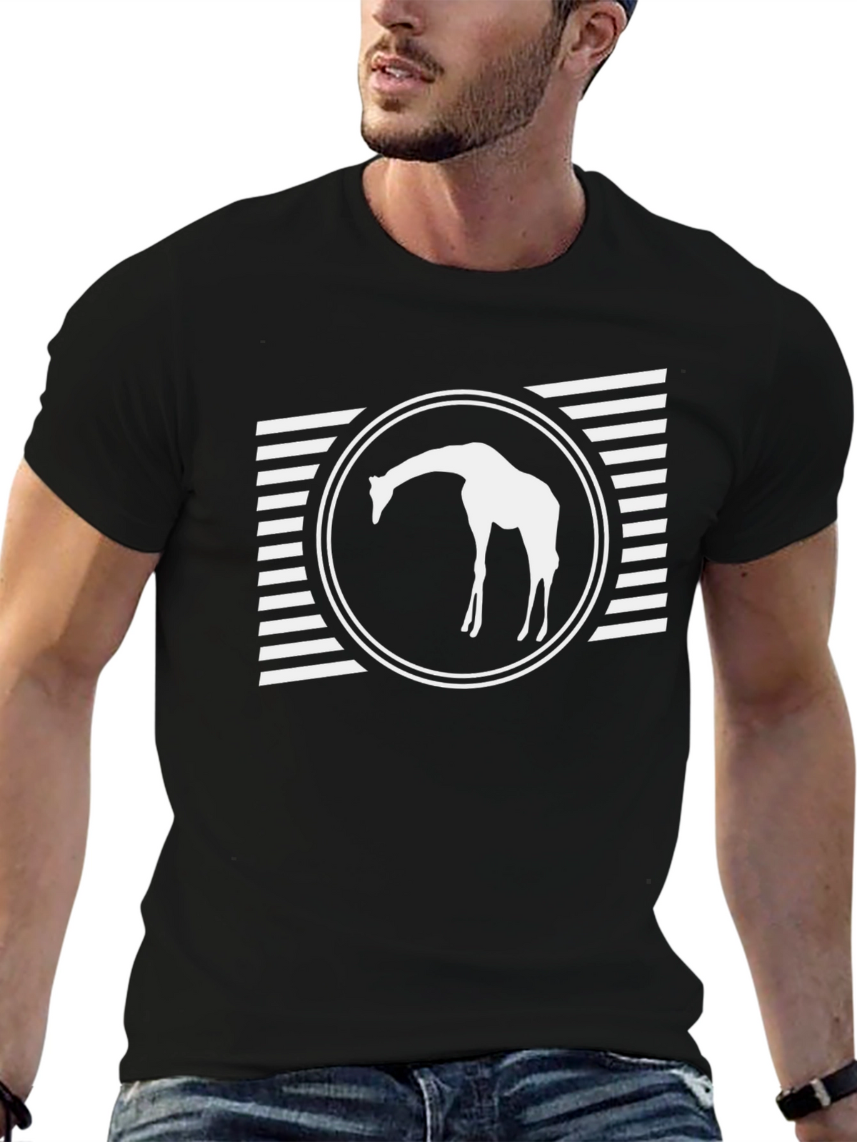 Giraffe Graphic Tee - Black Casual Shirt