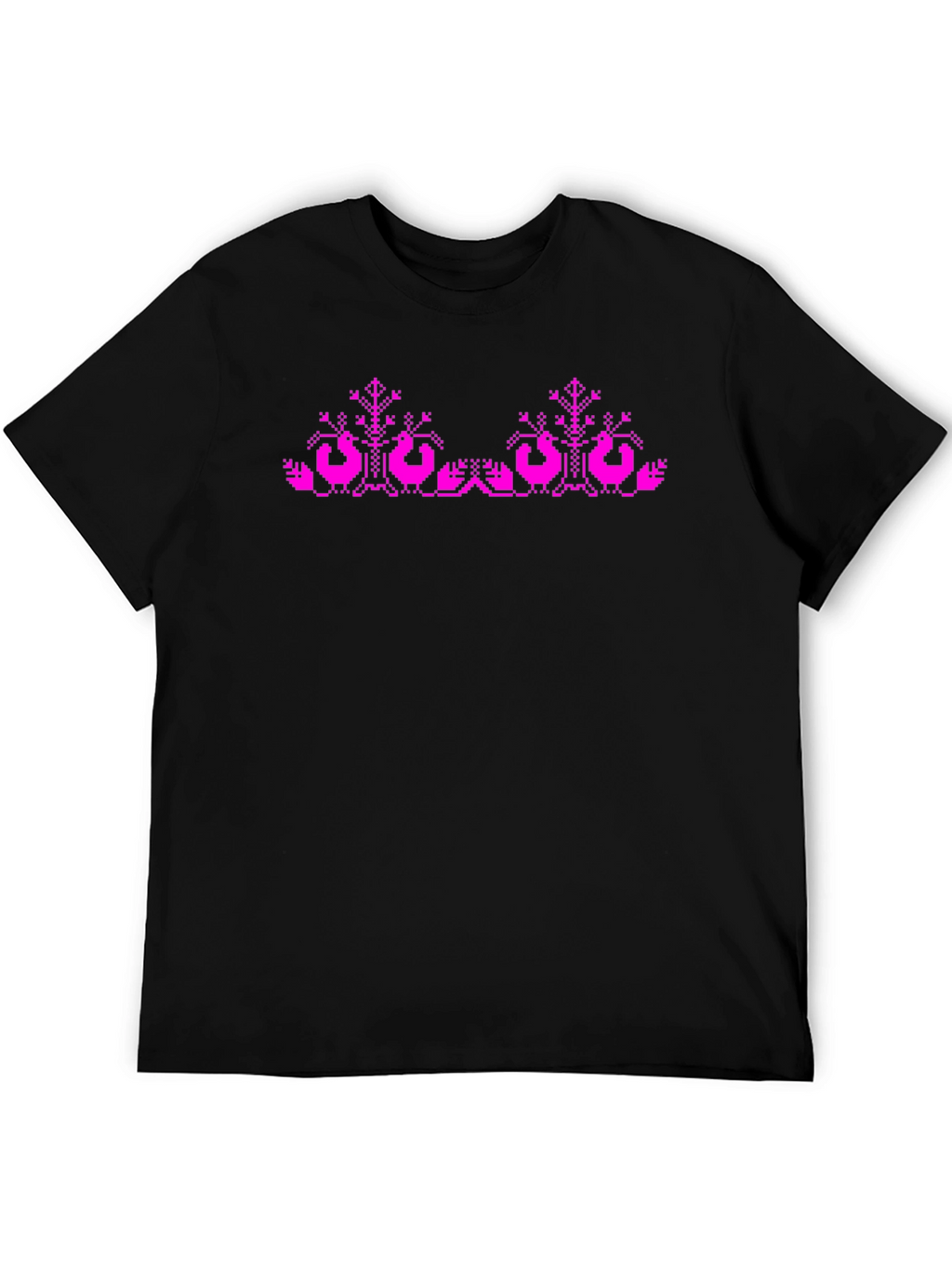 Pixel Art Bird T-Shirt - Black