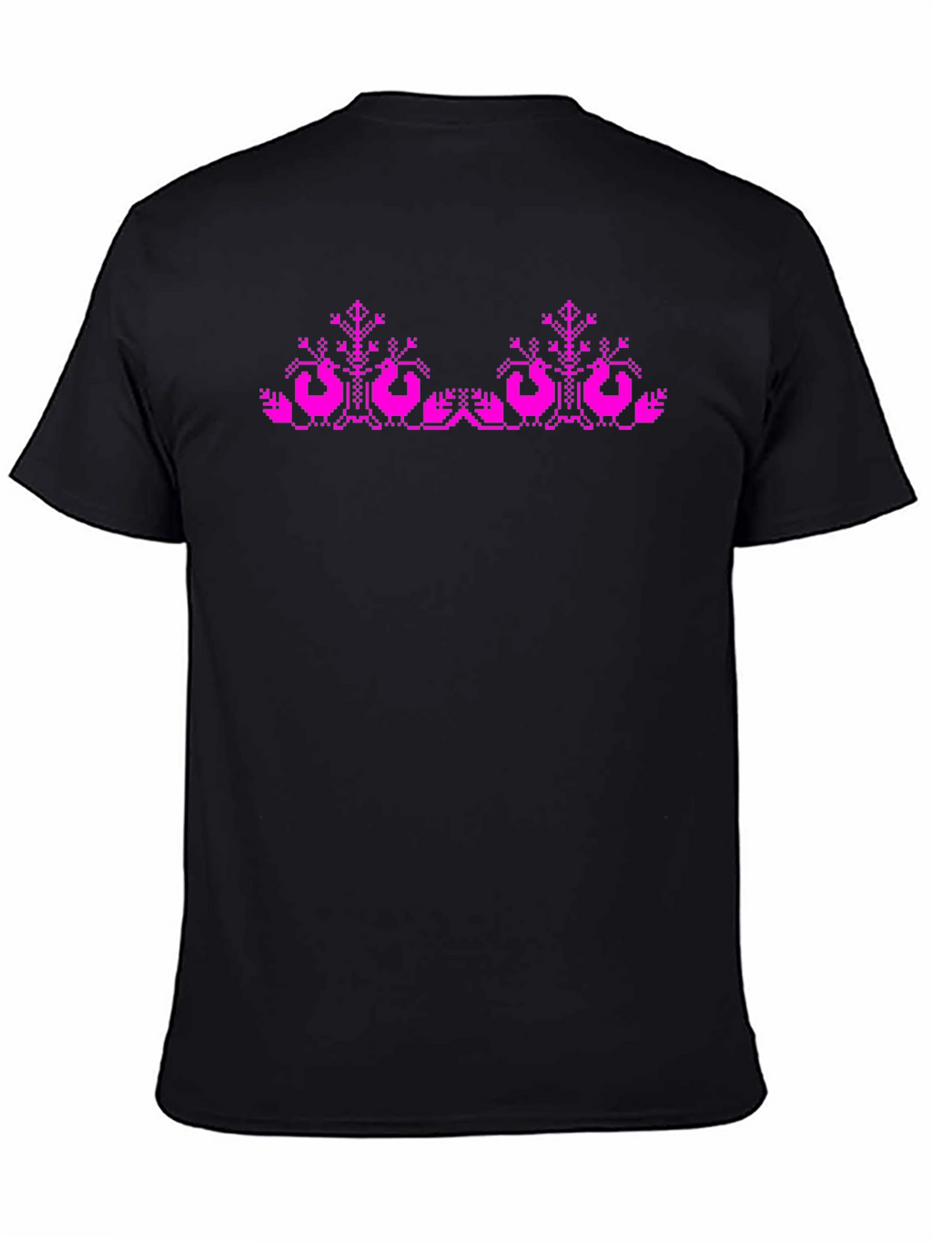Pixel Art Bird T-Shirt - Black