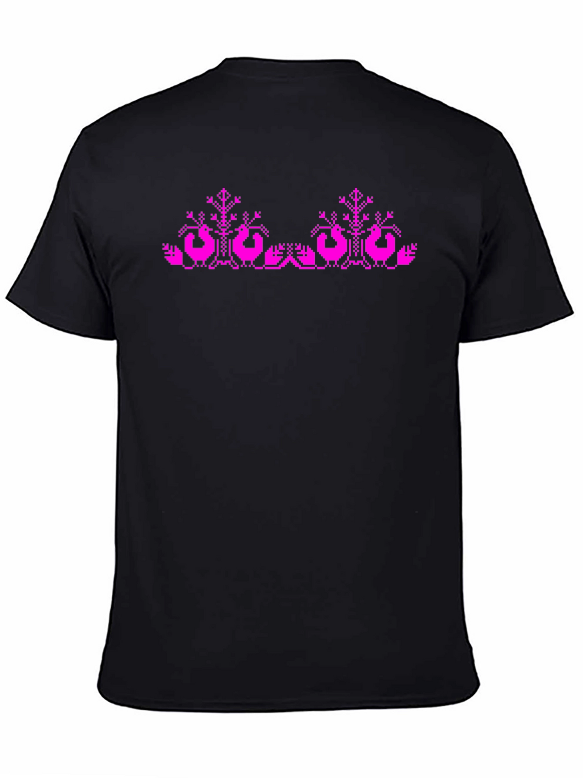 Pixel Art Bird T-Shirt - Black