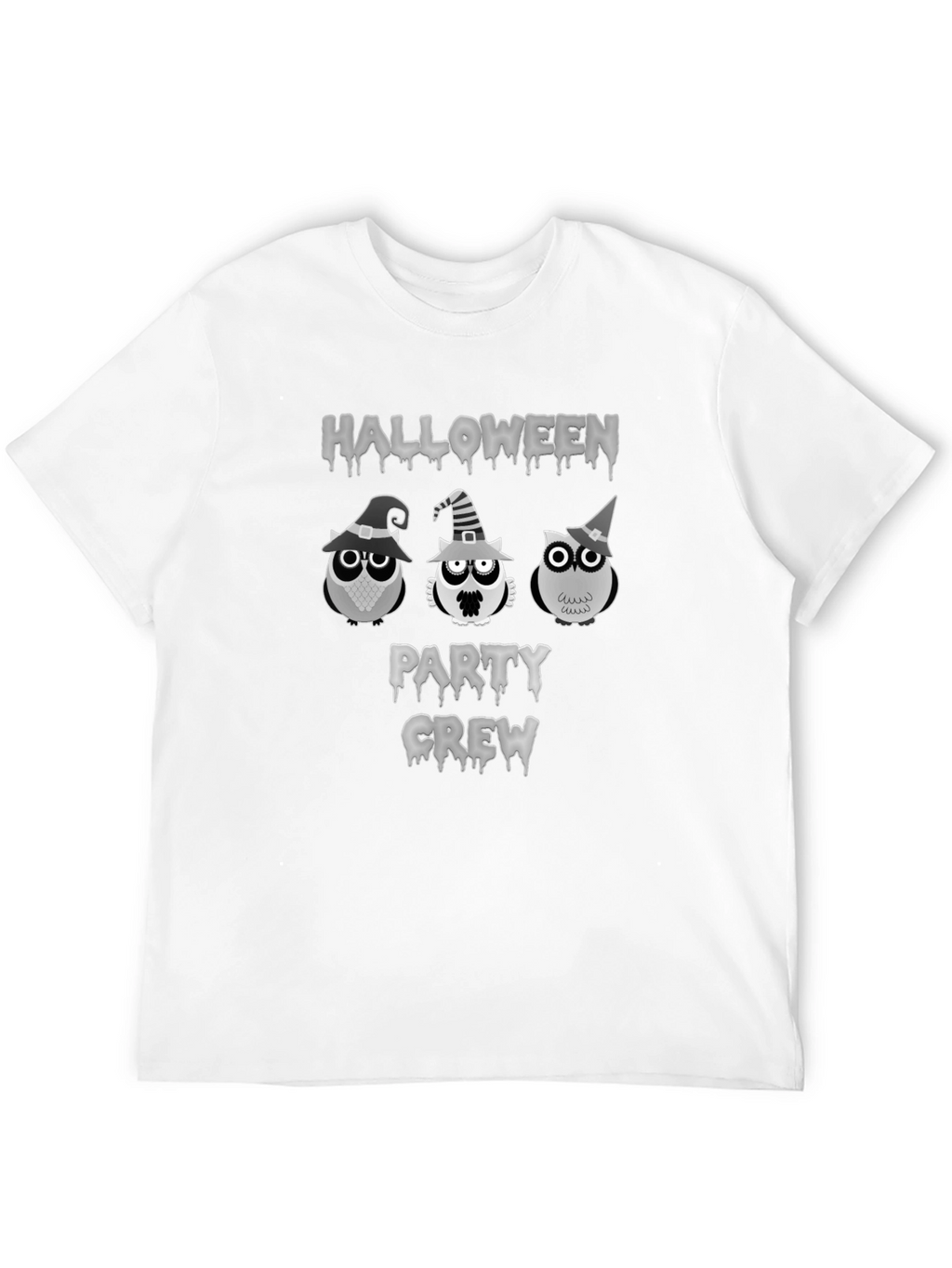 Halloween Owls Party Crew Black T-Shirt