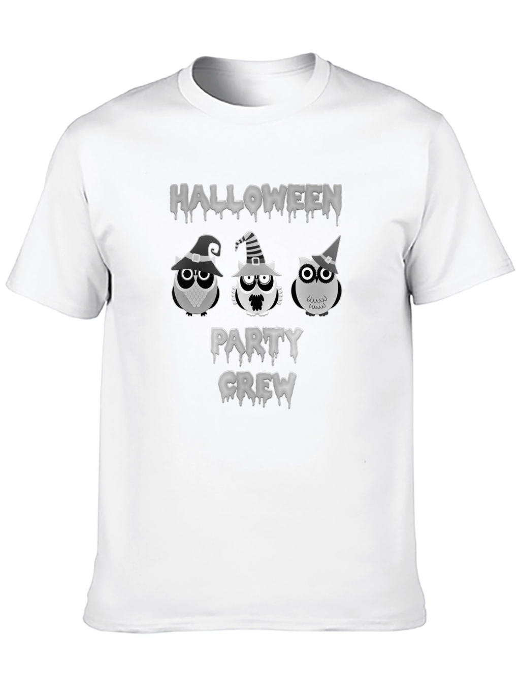 Halloween Owls Party Crew Black T-Shirt