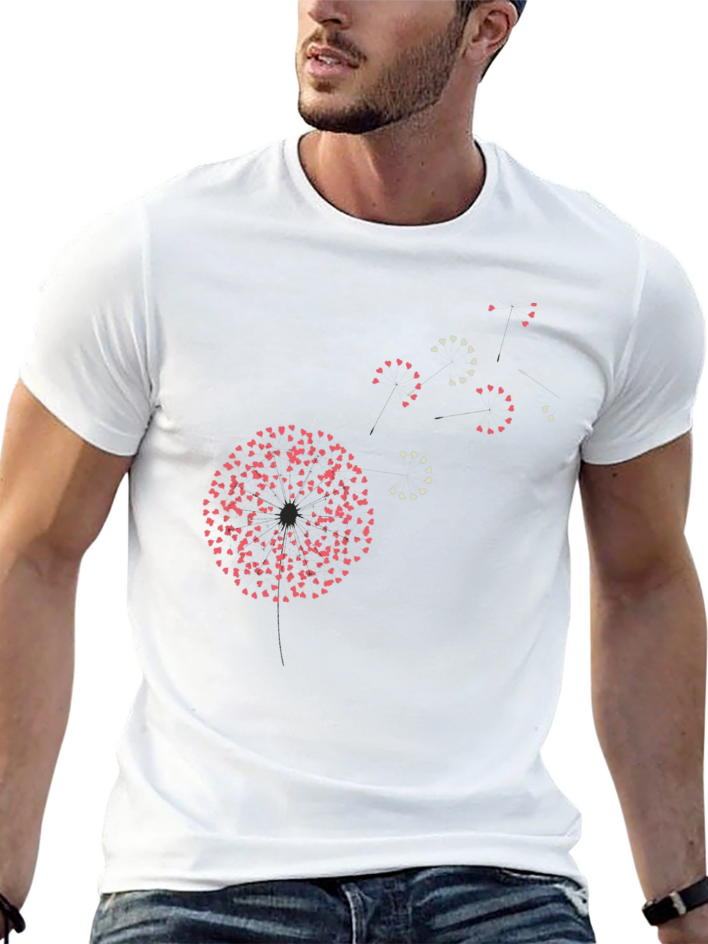 Heart Dandelion Black Graphic Tee