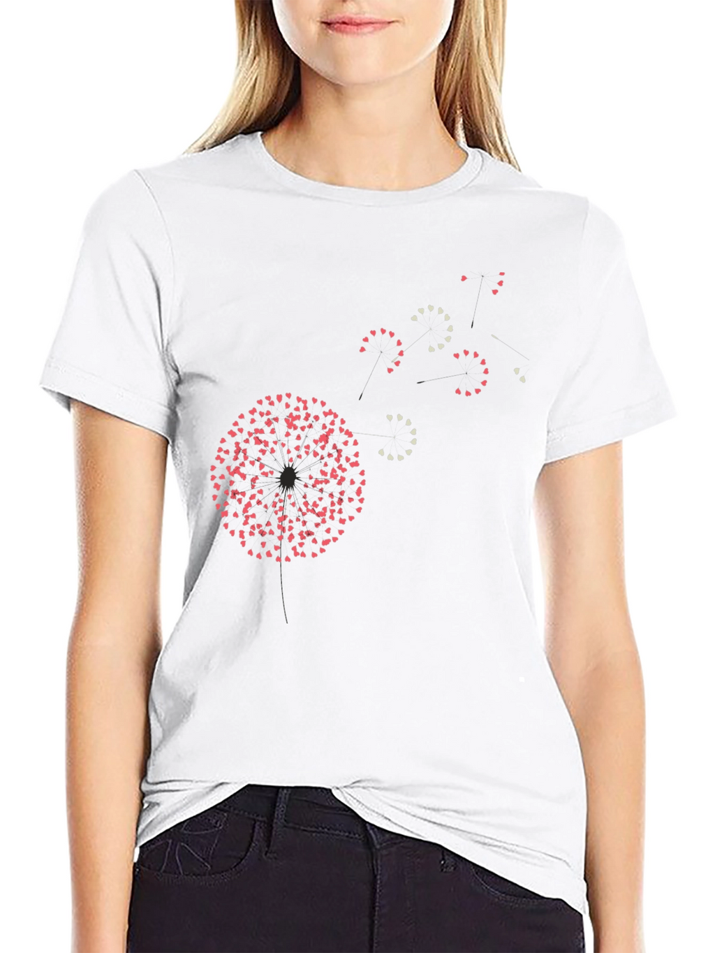 Heart Dandelion Black Graphic Tee