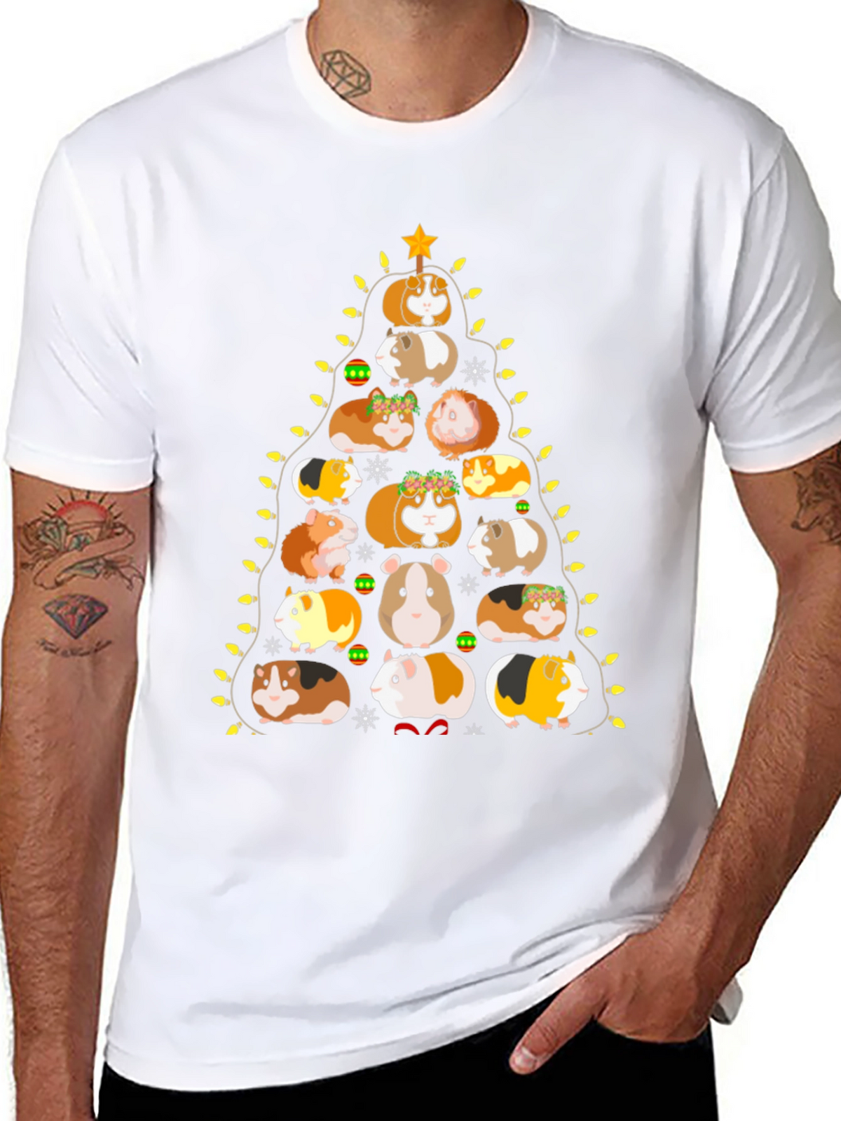 Guinea Pig Christmas Tree Graphic Tee