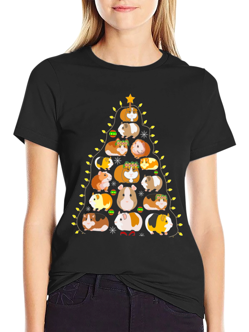 Guinea Pig Christmas Tree Graphic Tee