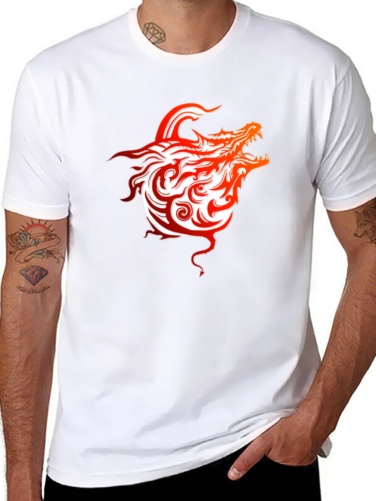 Fiery Dragon Graphic Tee - Bold Style