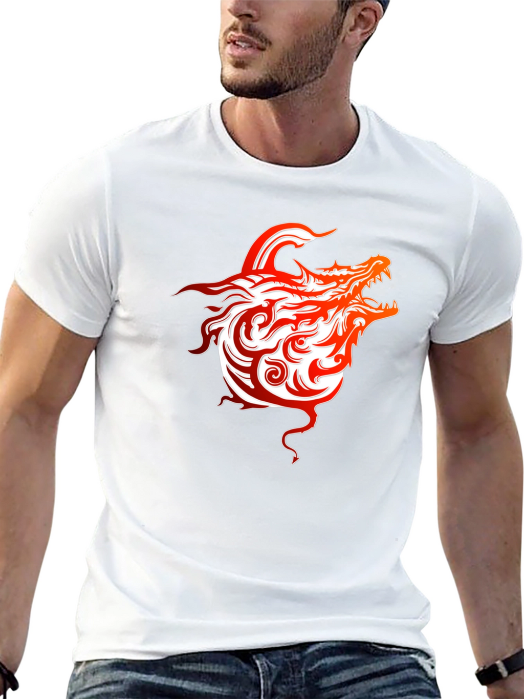 Fiery Dragon Graphic Tee - Bold Style