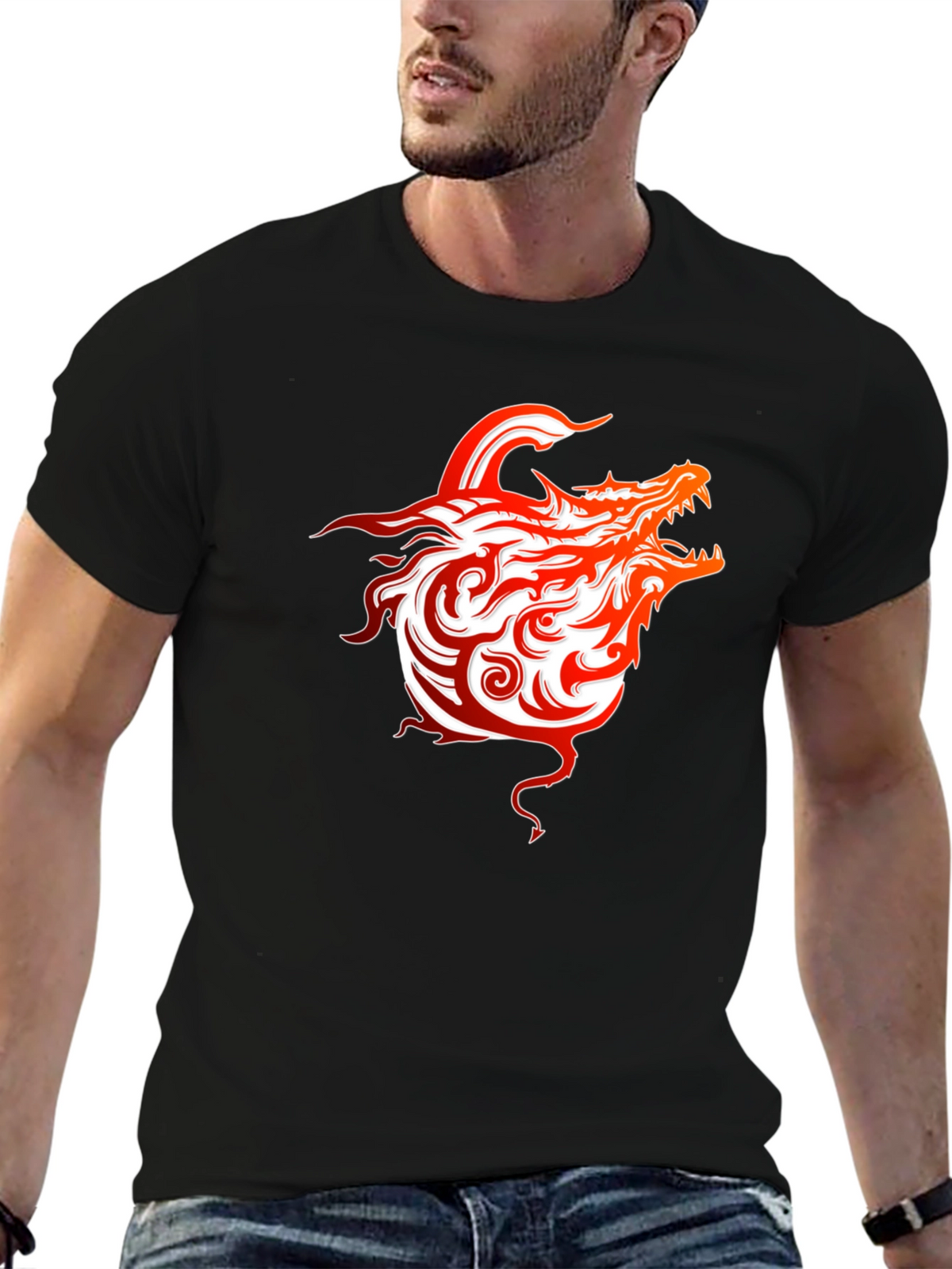 Fiery Dragon Graphic Tee - Bold Style