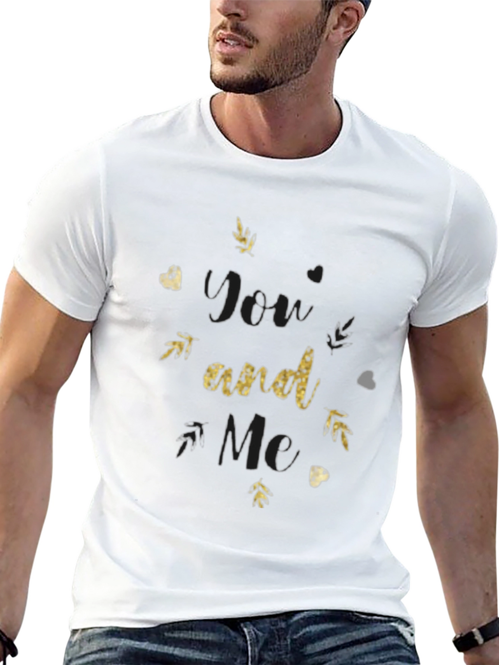 You and Me Black Graphic Tee