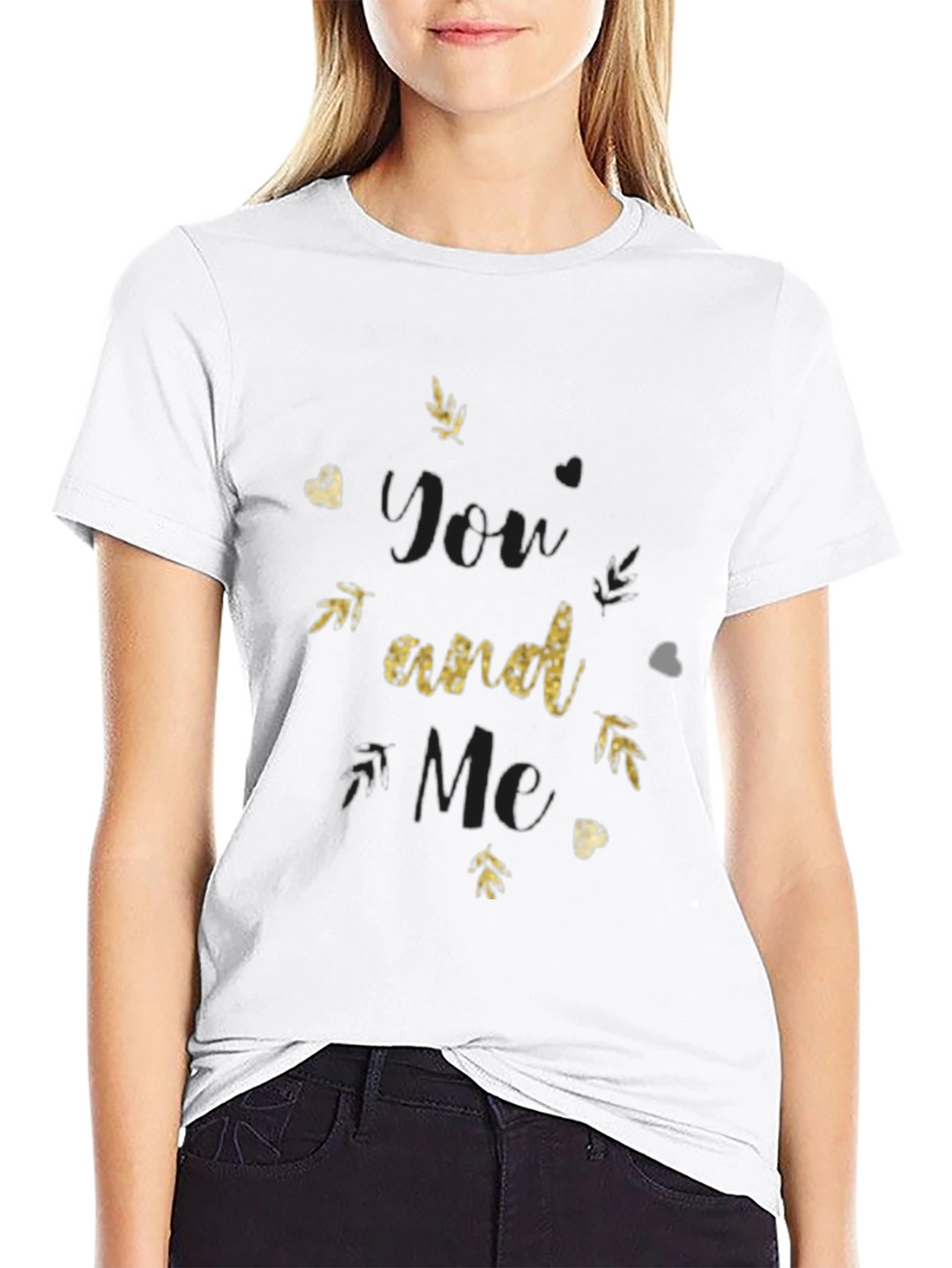 You and Me Black Graphic Tee