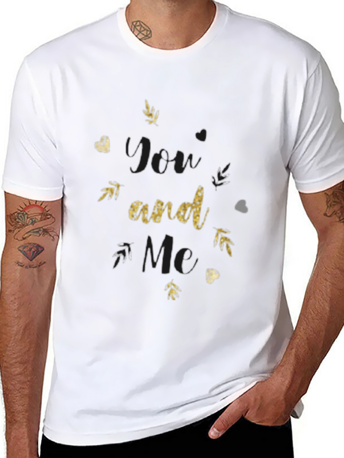 You and Me Black Graphic Tee