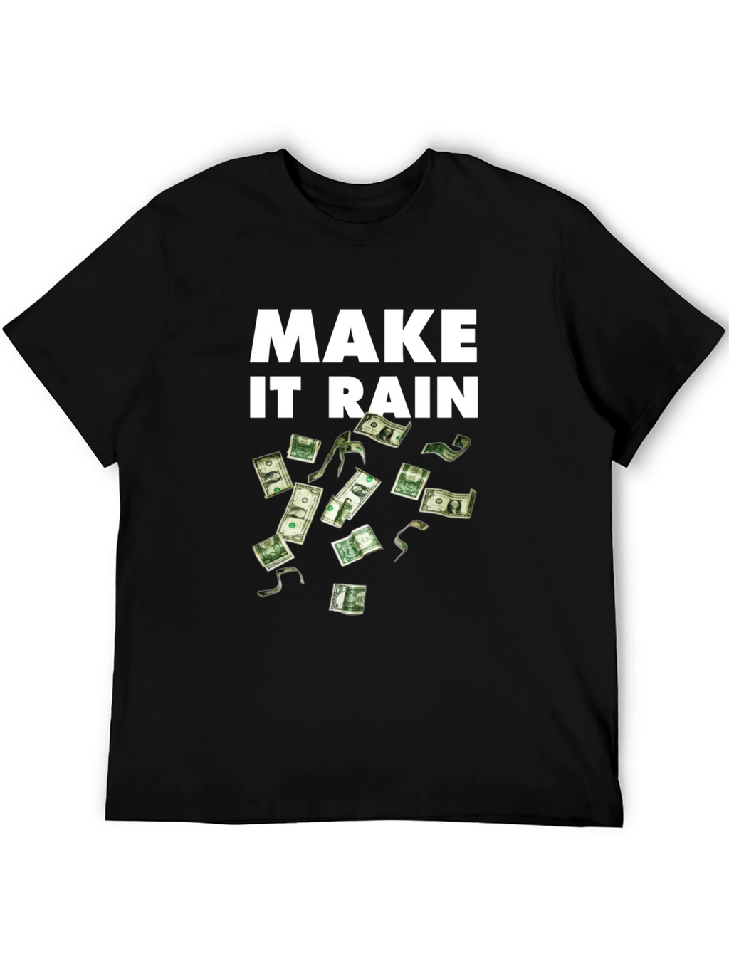 Make It Rain Black T-Shirt - Money Graphic Tee