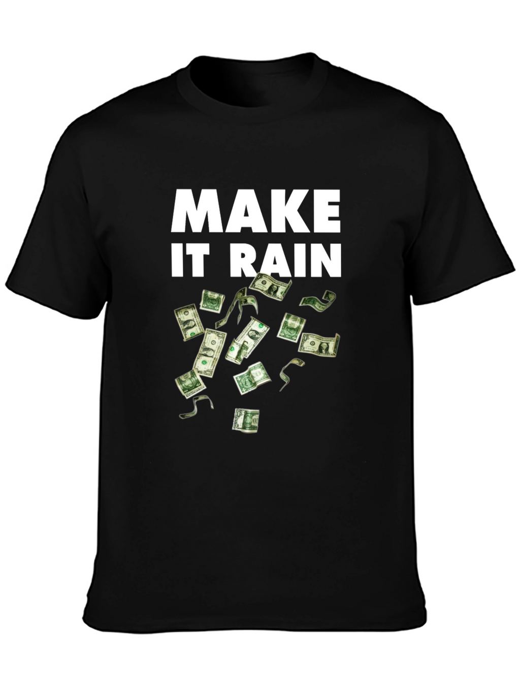 Make It Rain Black T-Shirt - Money Graphic Tee