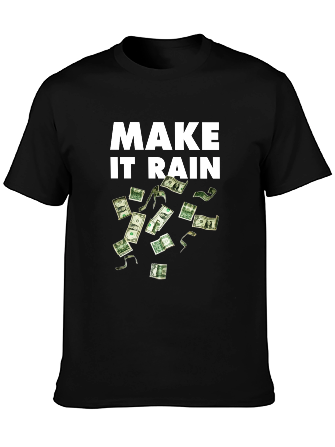 Make It Rain Black T-Shirt - Money Graphic Tee