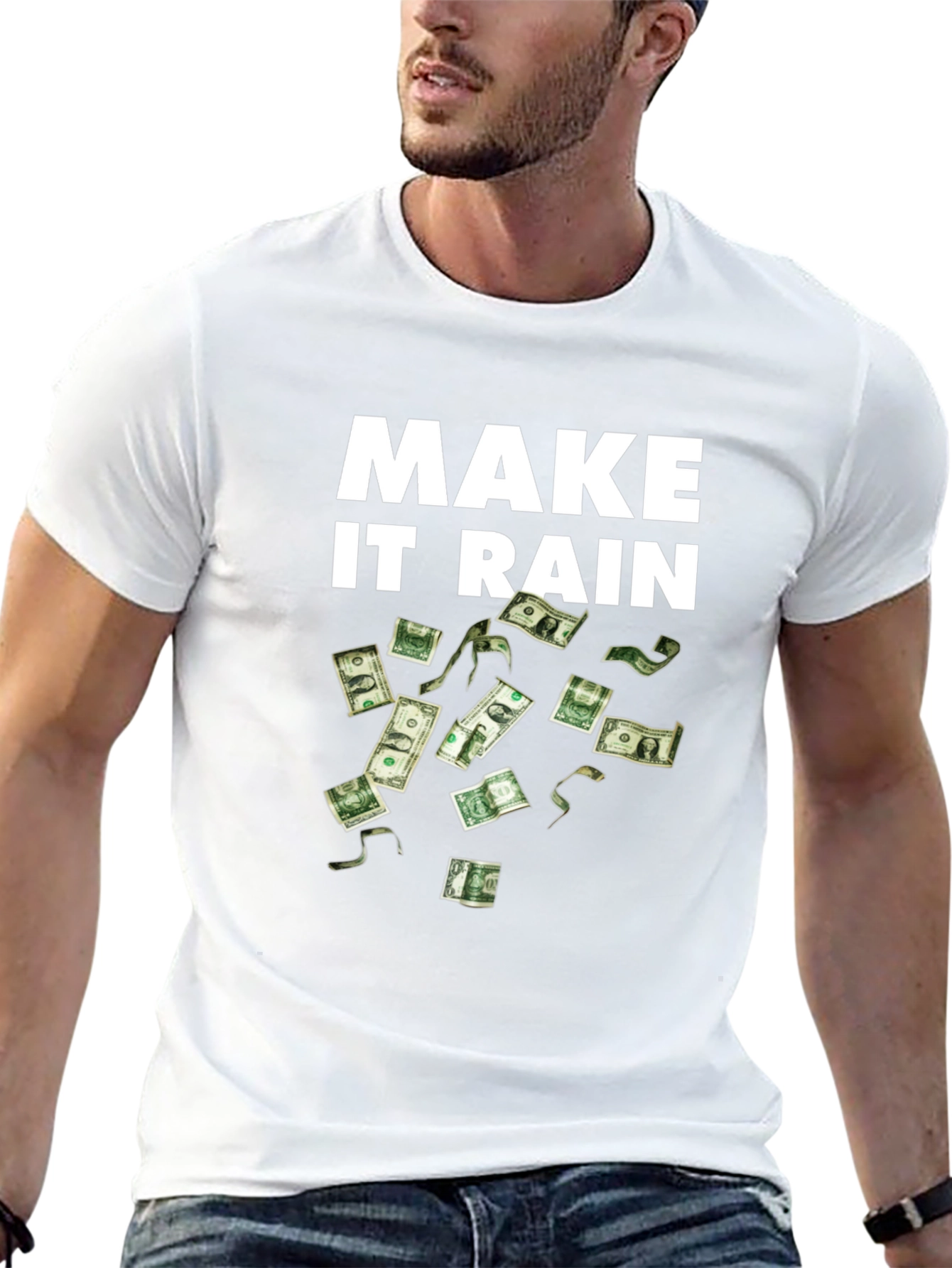 Make It Rain Black T-Shirt - Money Graphic Tee