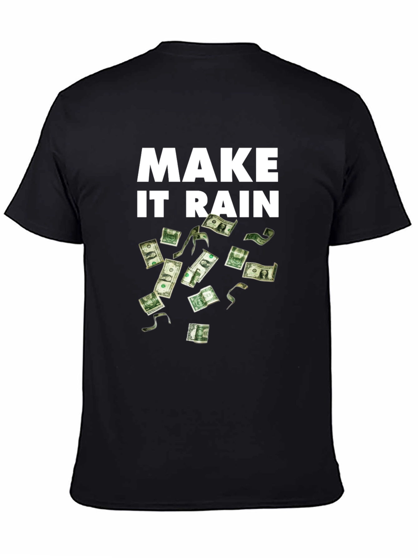 Make It Rain Black T-Shirt - Money Graphic Tee
