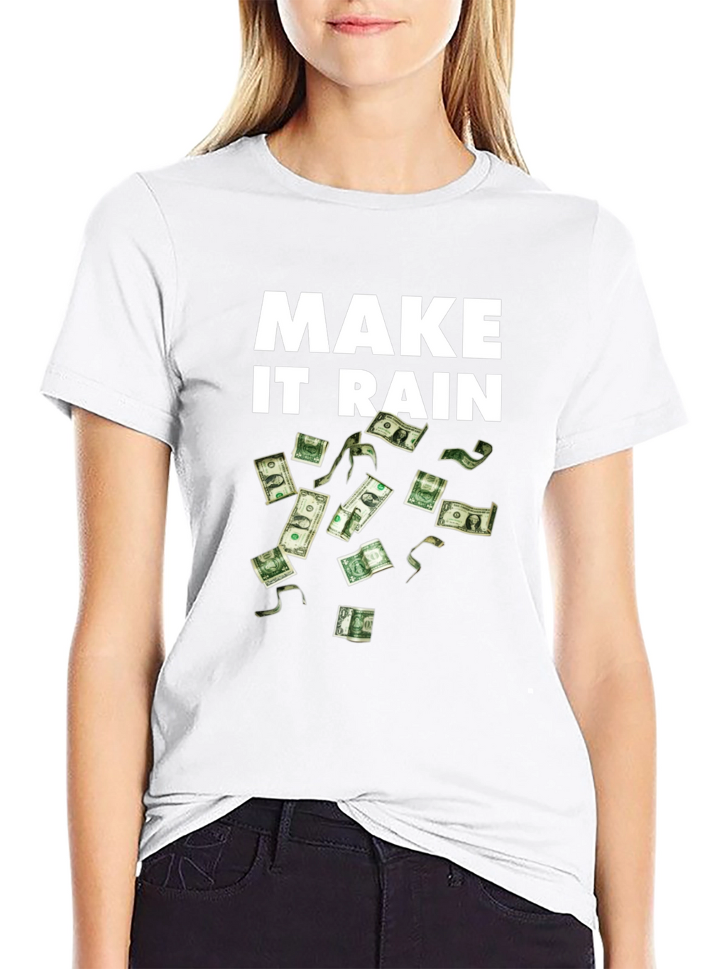 Make It Rain Black T-Shirt - Money Graphic Tee