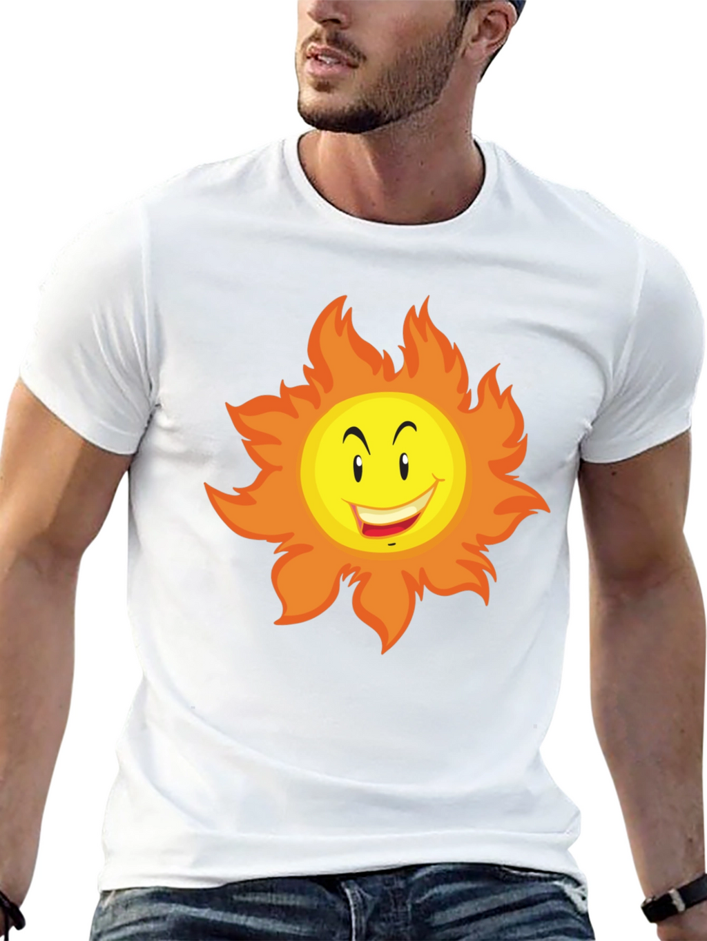 Funny Sun Graphic Tee - Black