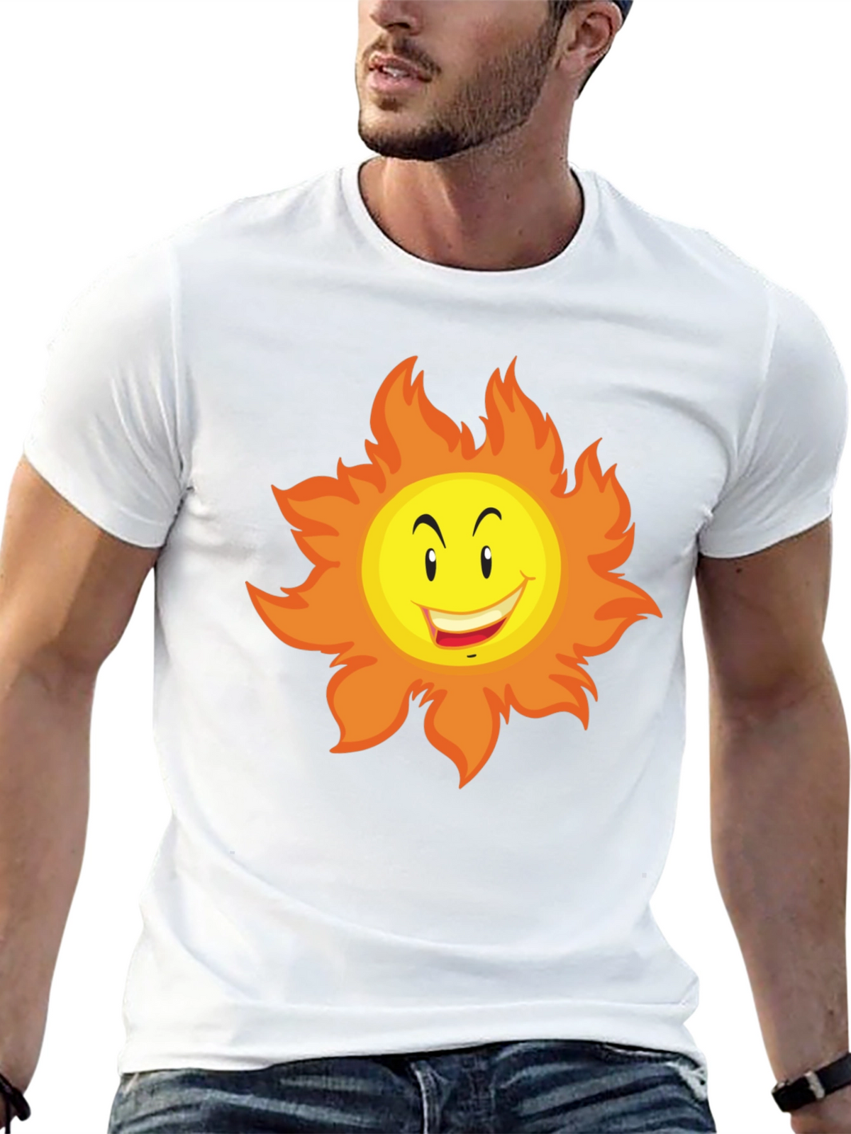 Funny Sun Graphic Tee - Black