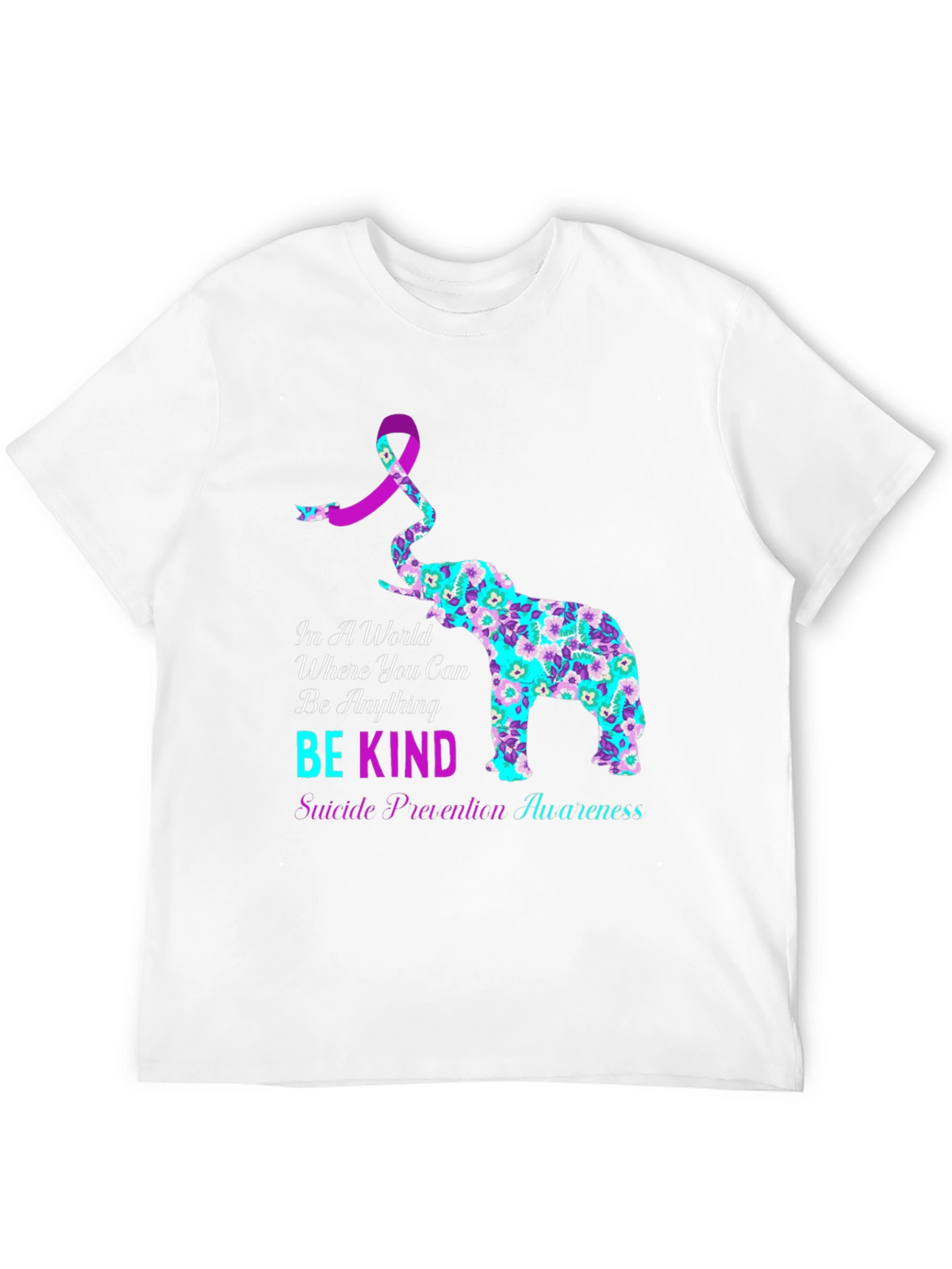Be Kind Suicide Awareness Elephant Graphic Tee