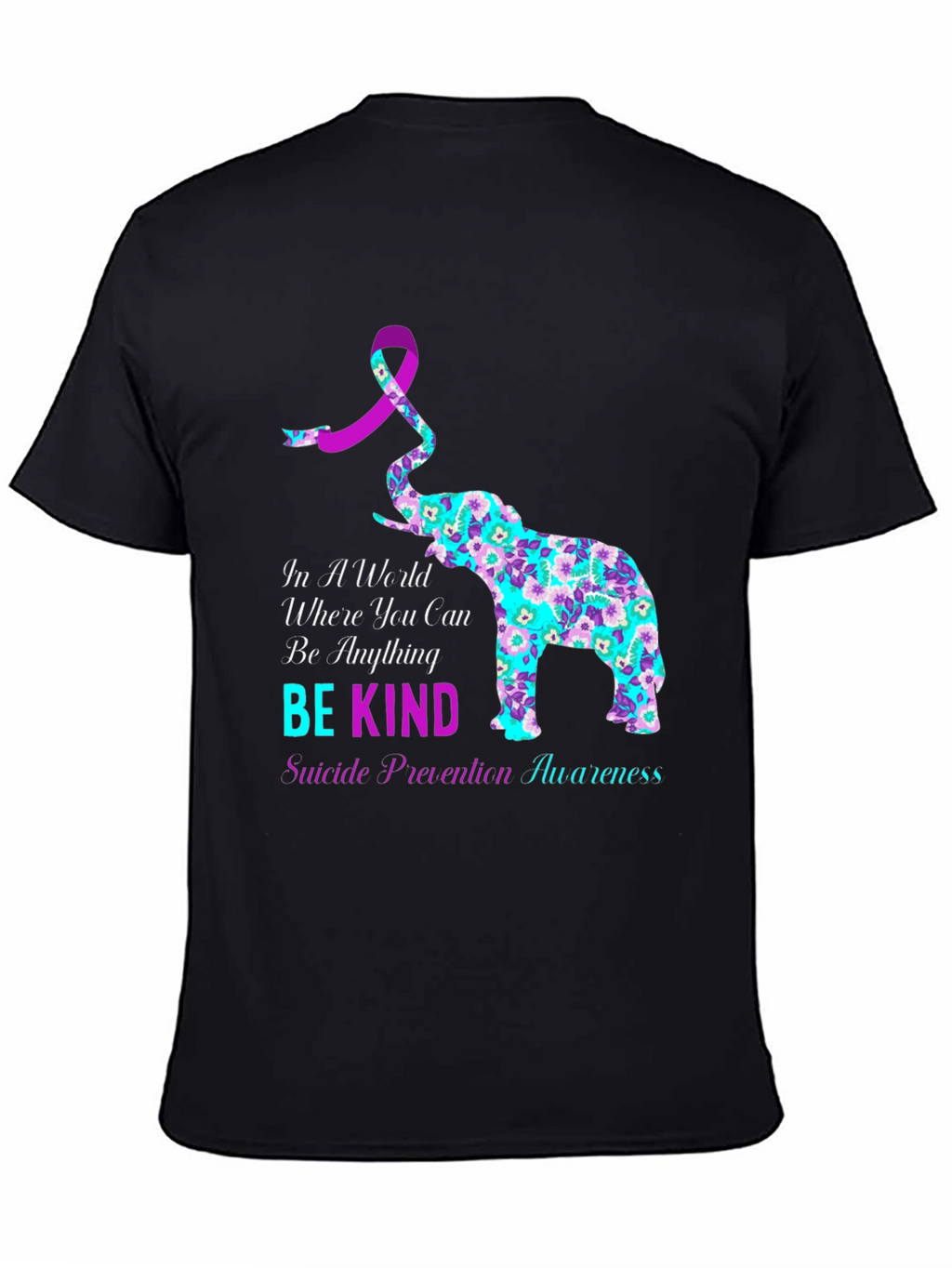 Be Kind Suicide Awareness Elephant Graphic Tee