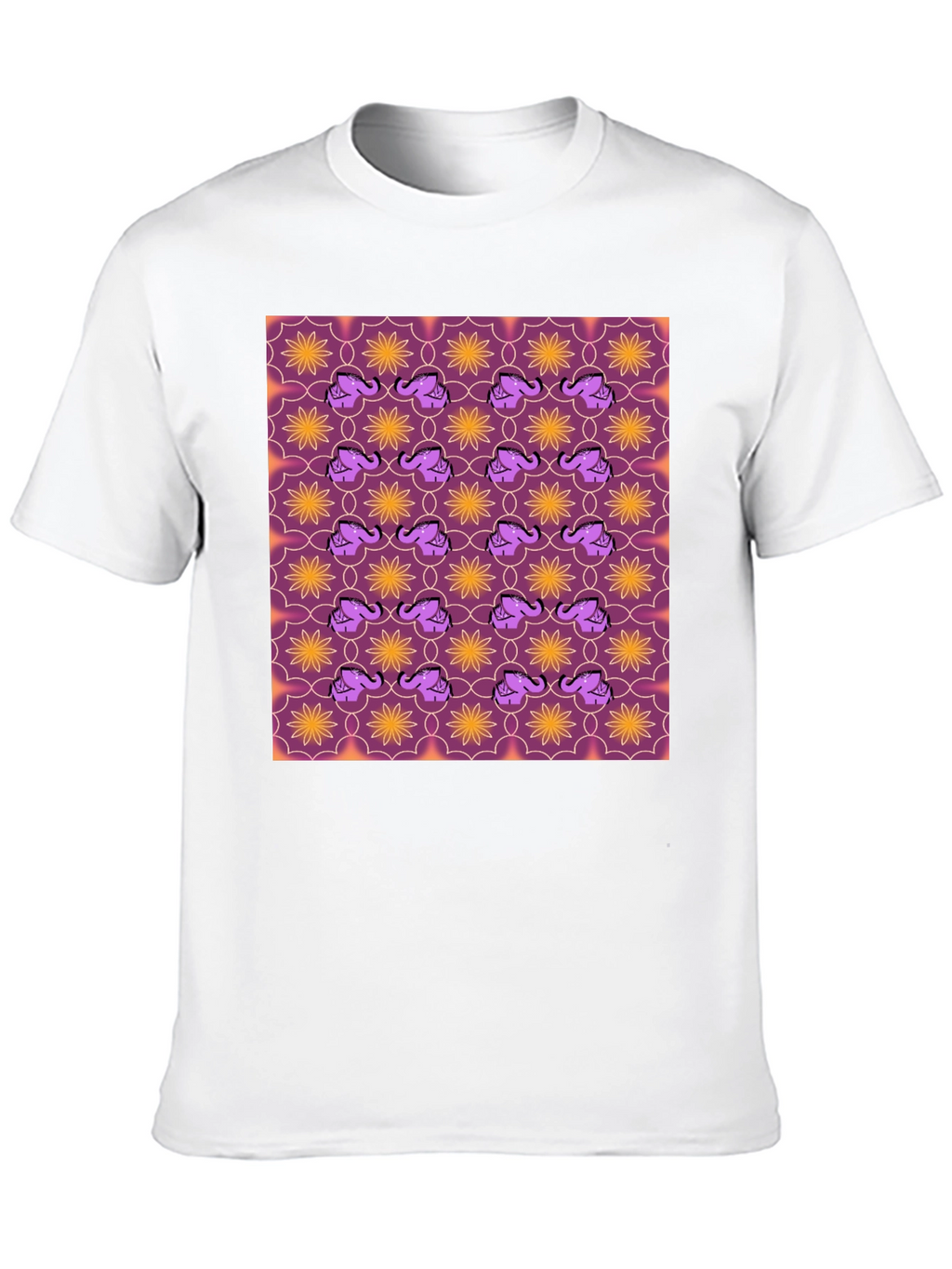 Elephant & Flower Pattern Graphic Tee